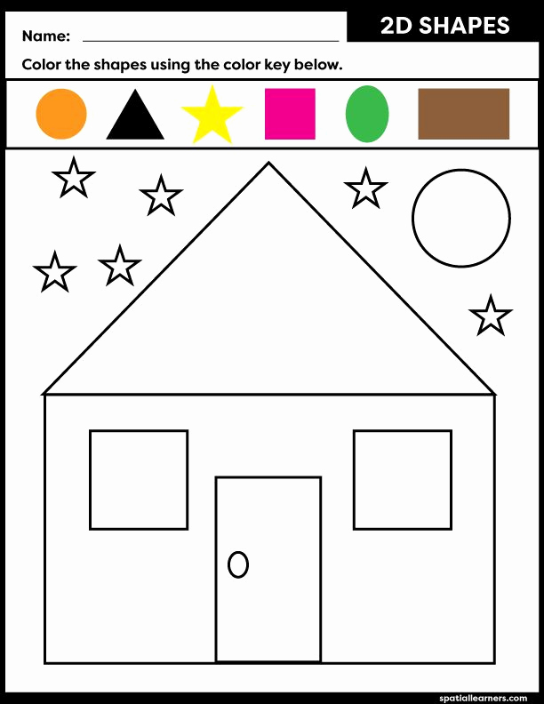 2d Shapes Worksheet Kindergarten Lovely Free Printable for Kids 2d Shapes Worksheets