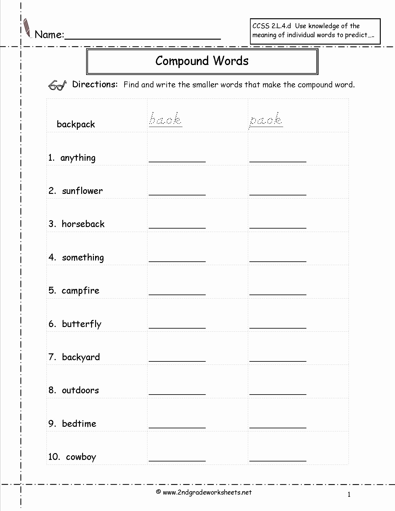 2nd Grade Grammar Worksheets Pdf Inspirational 14 Best Of Pound Words Worksheets Pdf 2nd
