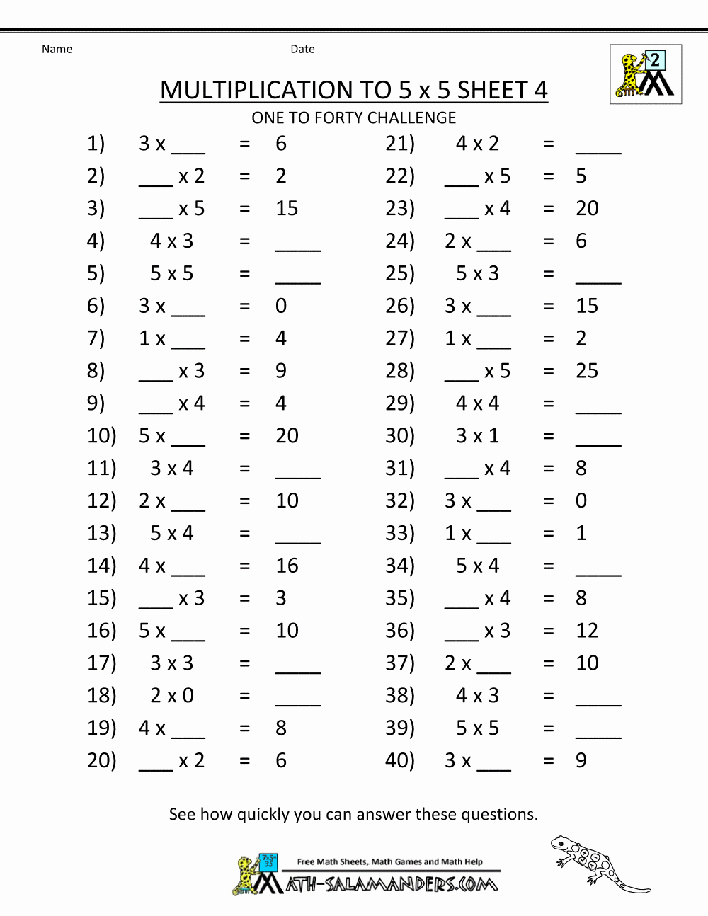 2nd Grade Multiplication Worksheets Best Of Multiplication to 5x5 Worksheets for 2nd Grade