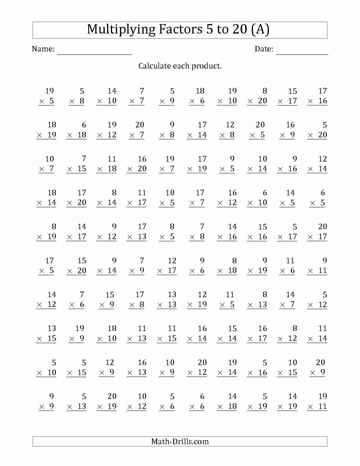2nd Grade Multiplication Worksheets Inspirational Multiplication 2nd Grade Math Worksheets Pdf