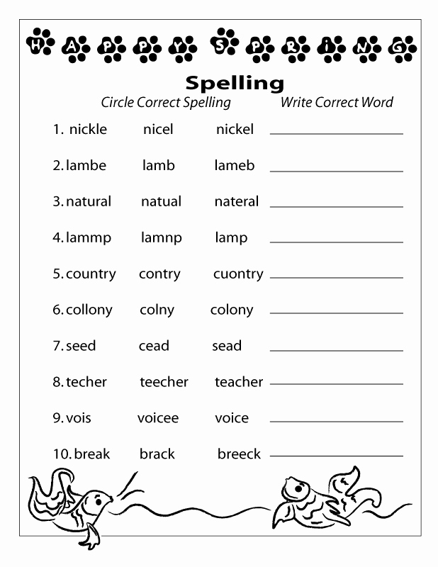 2nd Grade Spelling Worksheets Unique 2nd Grade English Worksheets Best Coloring Pages for Kids