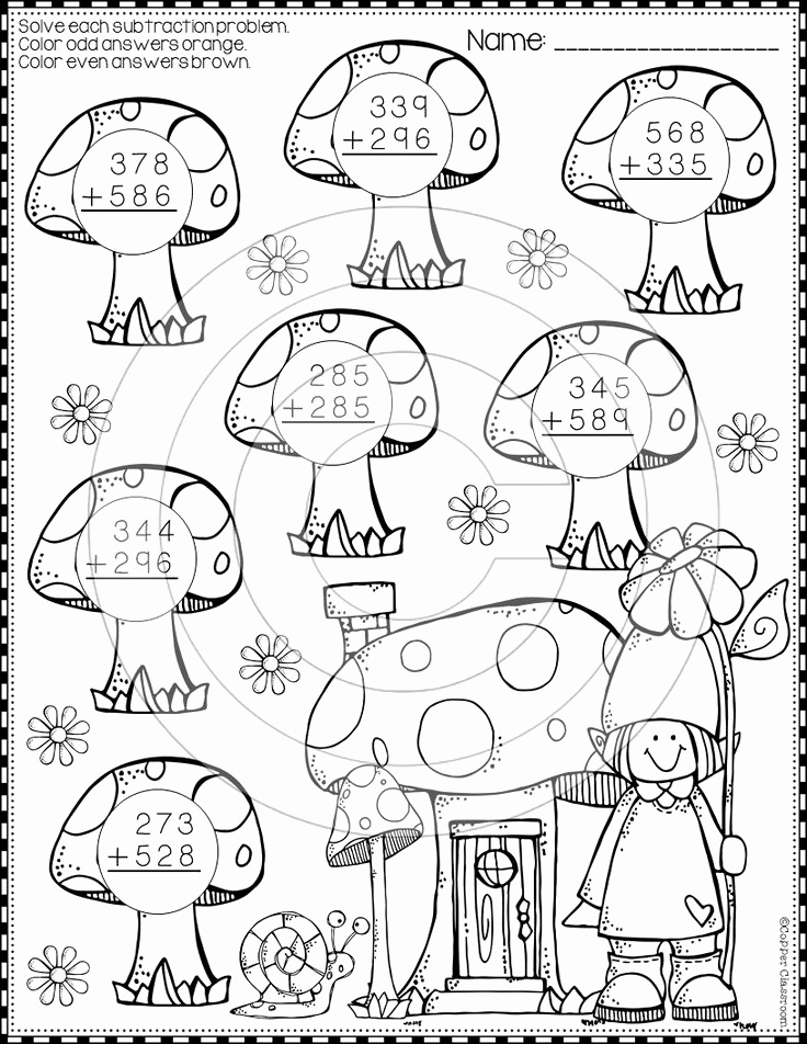 3 Digit Addition Coloring Worksheets Beautiful Fall 3 Digit Addition with Regrouping Color by Code