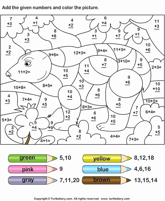 3 Digit Addition Coloring Worksheets Elegant Addition Color by Number 3rd Grade Worksheets