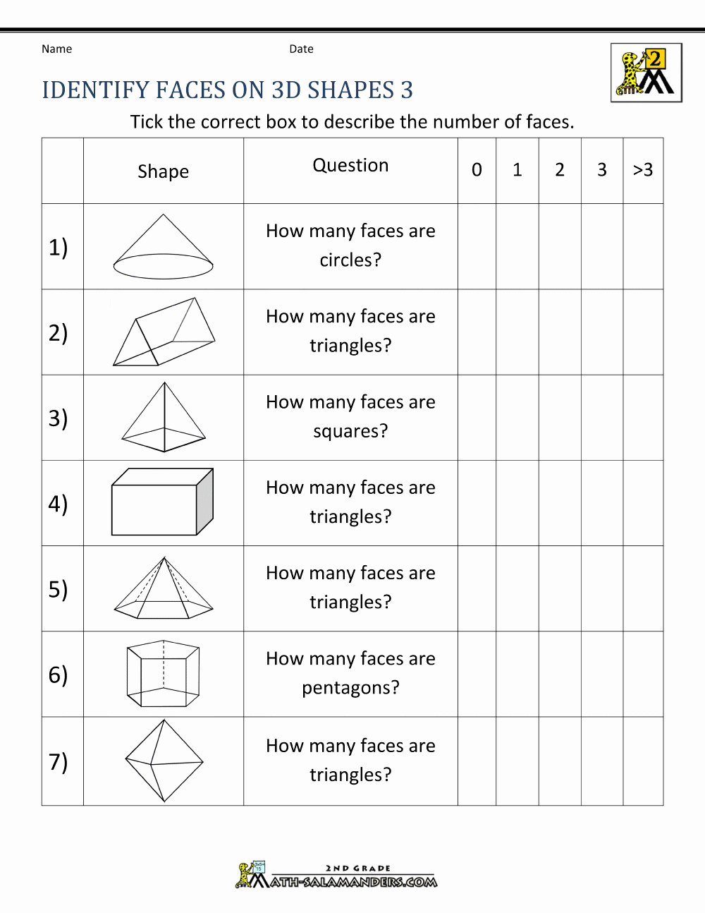 3 Dimensional Shapes Worksheet Beautiful 3d Shapes Worksheets 2nd Grade