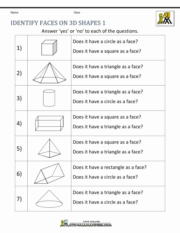 3d Shapes Worksheets 2nd Grade Beautiful 18 solid Shapes Worksheets 2nd Grade