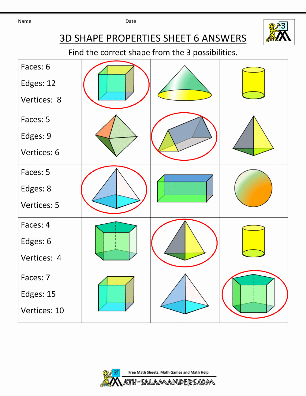 3d Shapes Worksheets 2nd Grade Beautiful solid Shapes Worksheet for 2nd Grade attributes Of solid