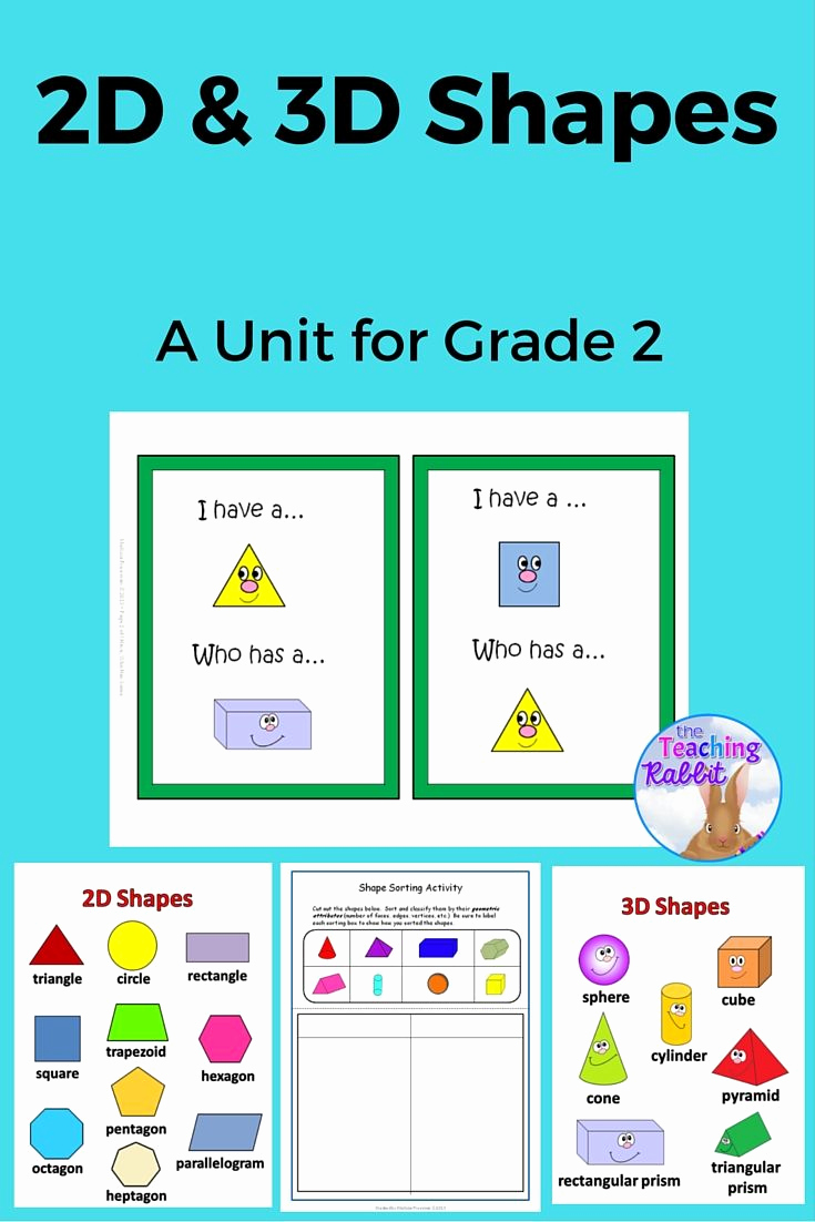 3d Shapes Worksheets 2nd Grade Fresh 2d &amp; 3d Shapes Unit Grade 2