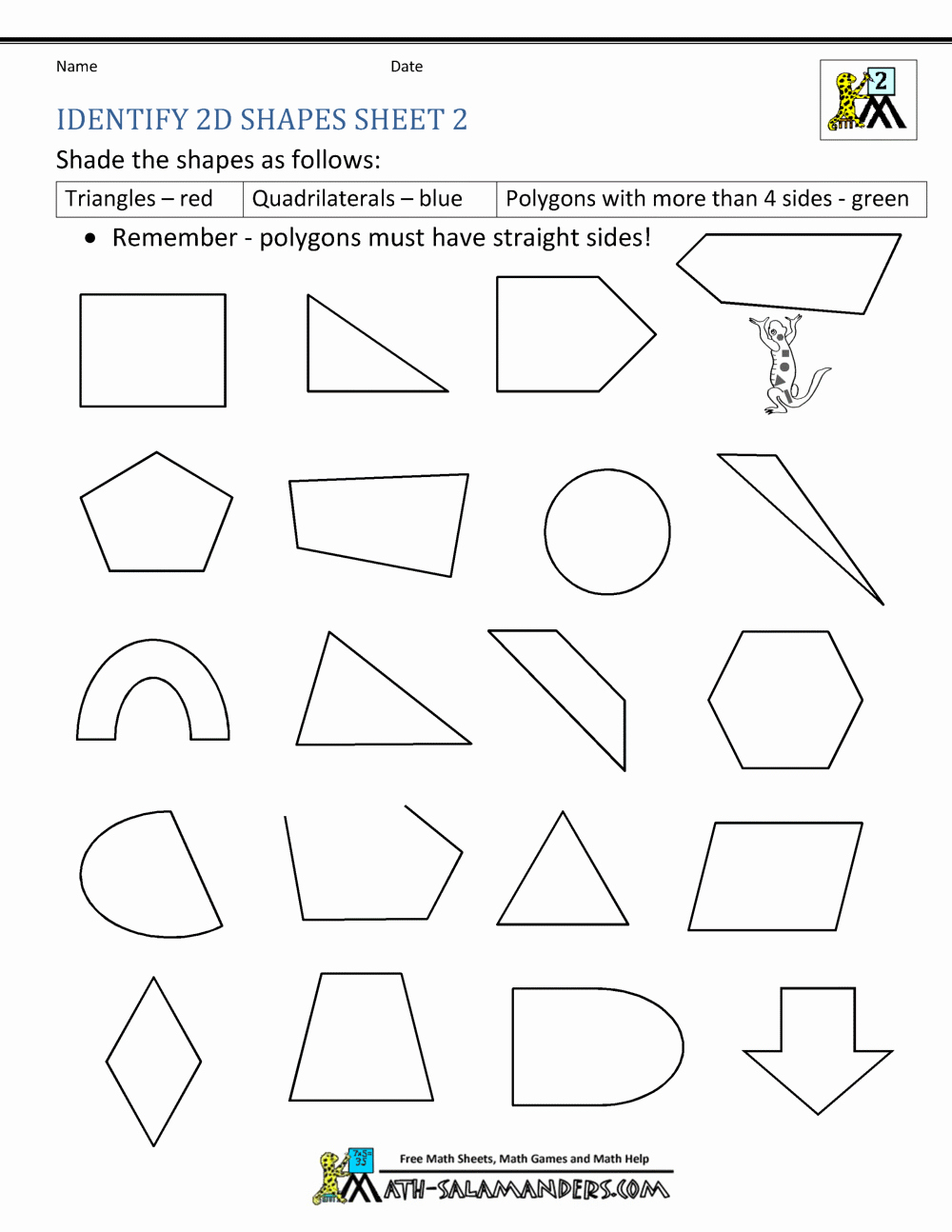 3d Shapes Worksheets 2nd Grade New Grade 2 Geometry Unit Test 7th Grade Mon Core