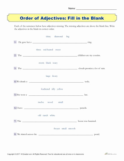 3rd Grade Adjectives Worksheets Elegant 20 3rd Grade Adjectives Worksheets