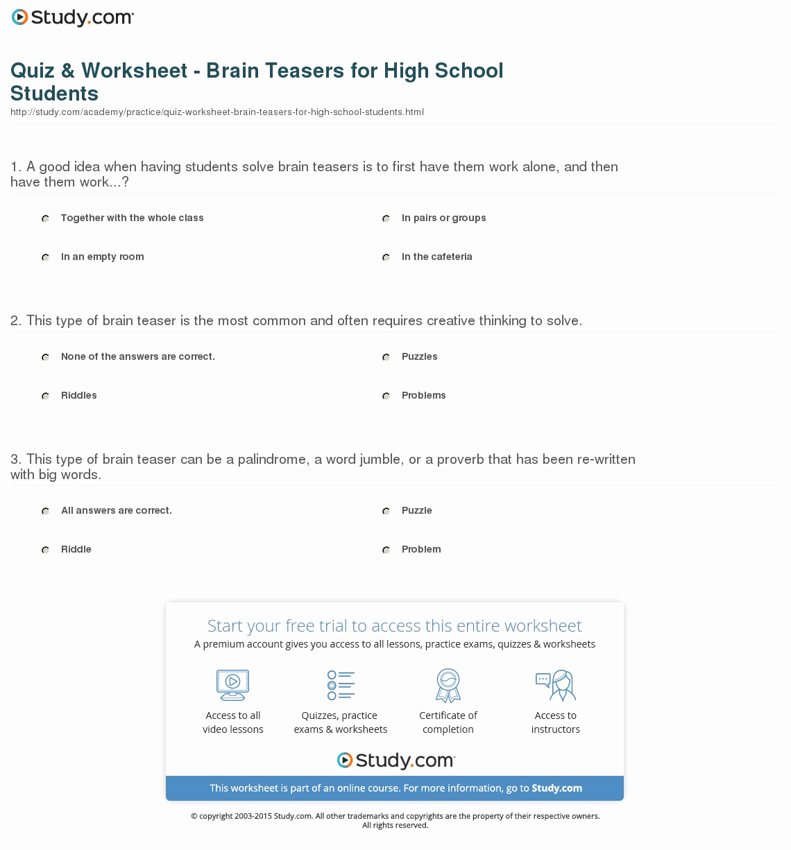 3rd Grade Brain Teasers Worksheets Best Of 3rd Grade Math Brain Teasers Worksheets Printable — Db