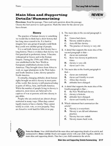 3rd Grade Main Idea Worksheets Best Of Main Idea and Supporting Details Worksheets