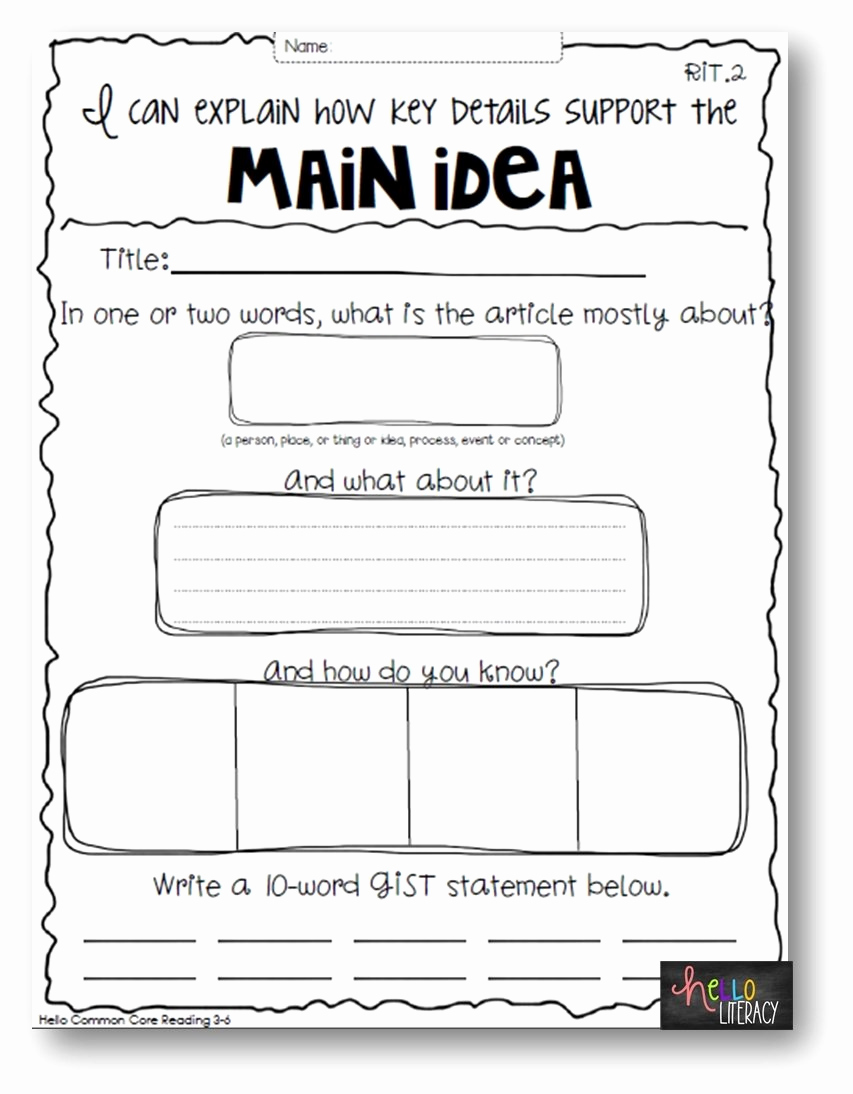 3rd Grade Main Idea Worksheets Elegant 10 Wonderful Main Idea Lesson 3rd Grade 2020