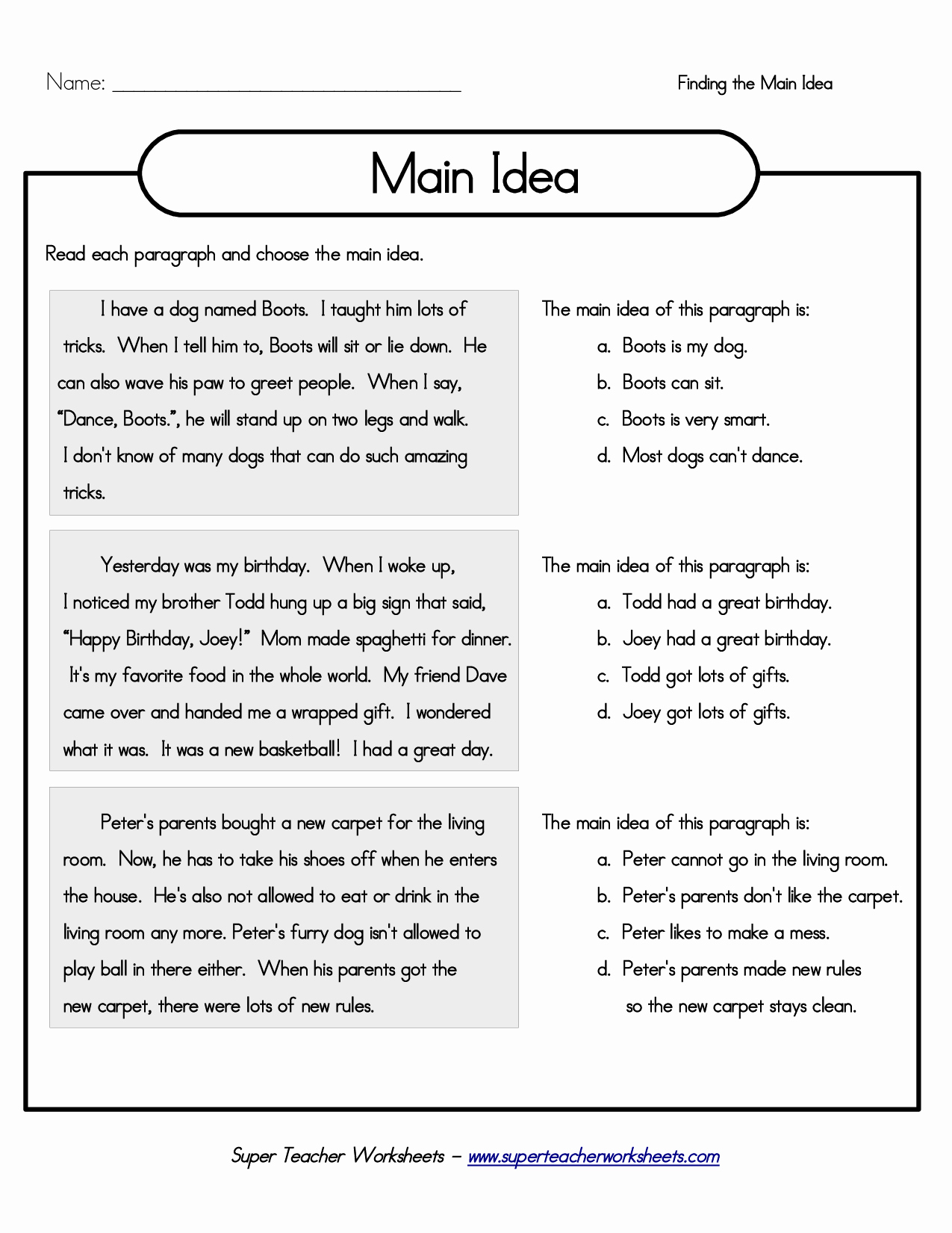 3rd Grade Main Idea Worksheets Lovely 16 Best Of Free Printable Paragraph Writing