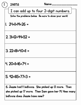 4 Nbt 6 Worksheets Best Of Addtion with Up to 4 Digits Packet 2 Nbt 6 No Prep