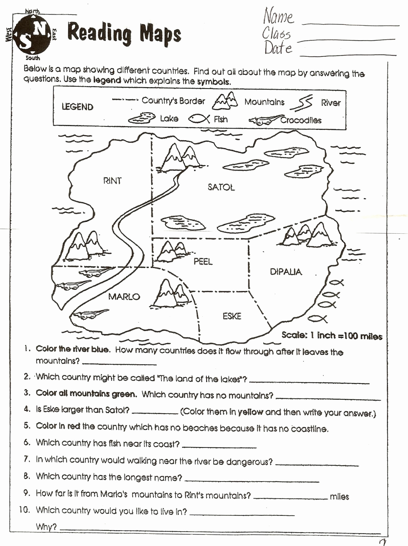 4th Grade Map Skills Worksheets New Map Skills Worksheets to Printable Map Skills Worksheets