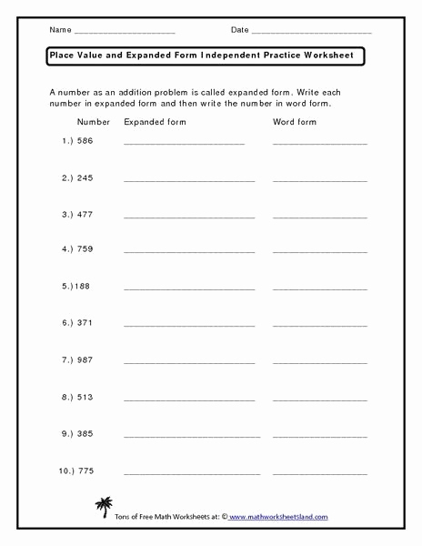 5th Grade Expanded form Worksheets New Expanded form Worksheets 5th Grade In 2020