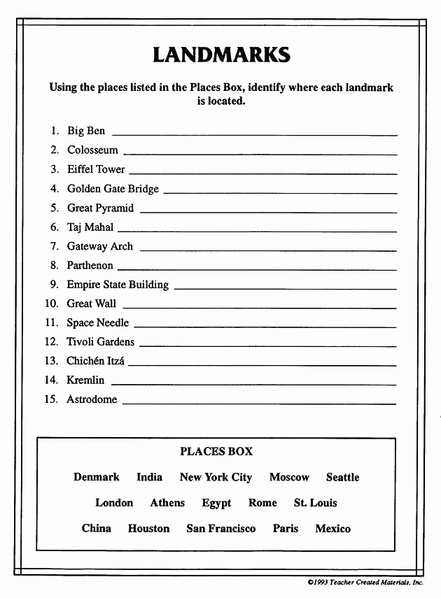5th Grade Geography Worksheets Best Of 25 5th Grade Geography Worksheets