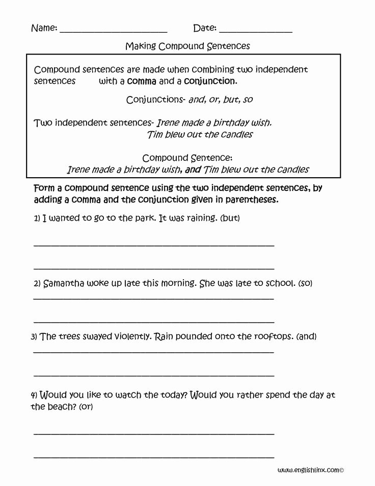 6th Grade Sentence Structure Worksheets Elegant Pound Sentences Worksheets 6th Grade 34 Simple