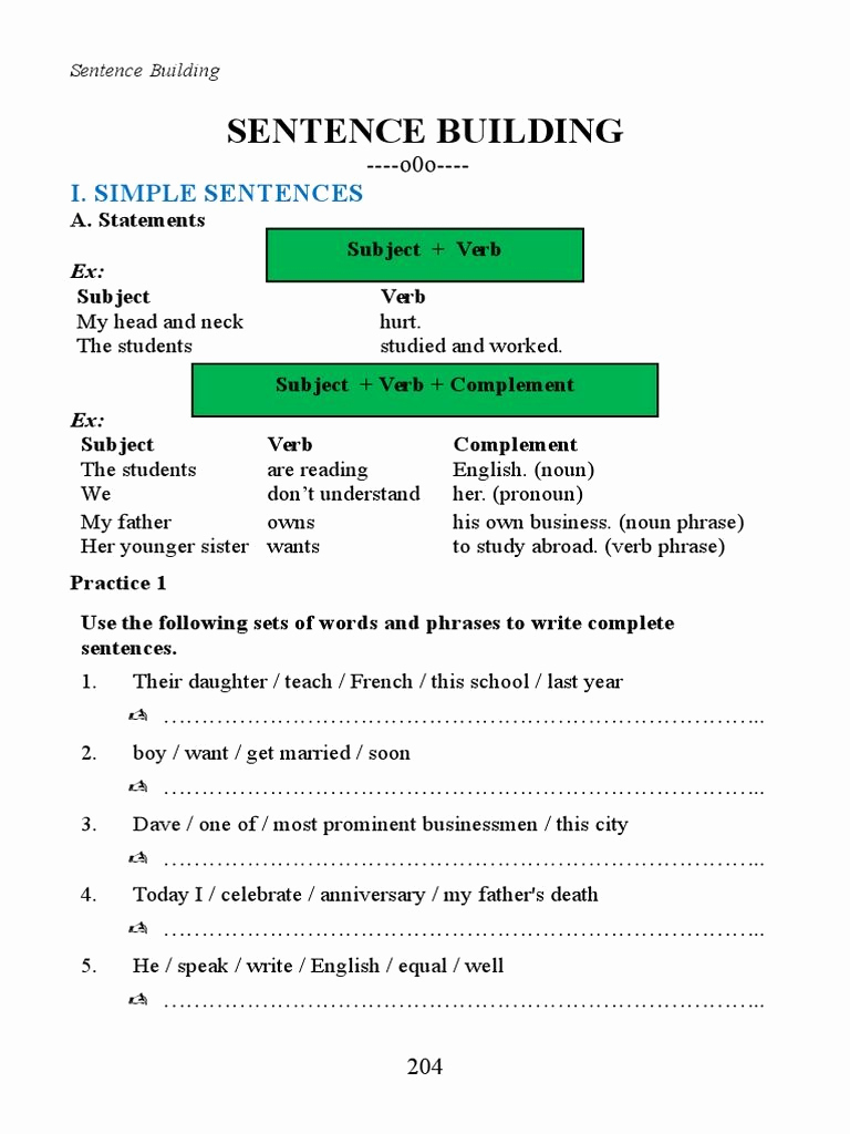6th Grade Sentence Structure Worksheets Lovely Mon Sentence Structure