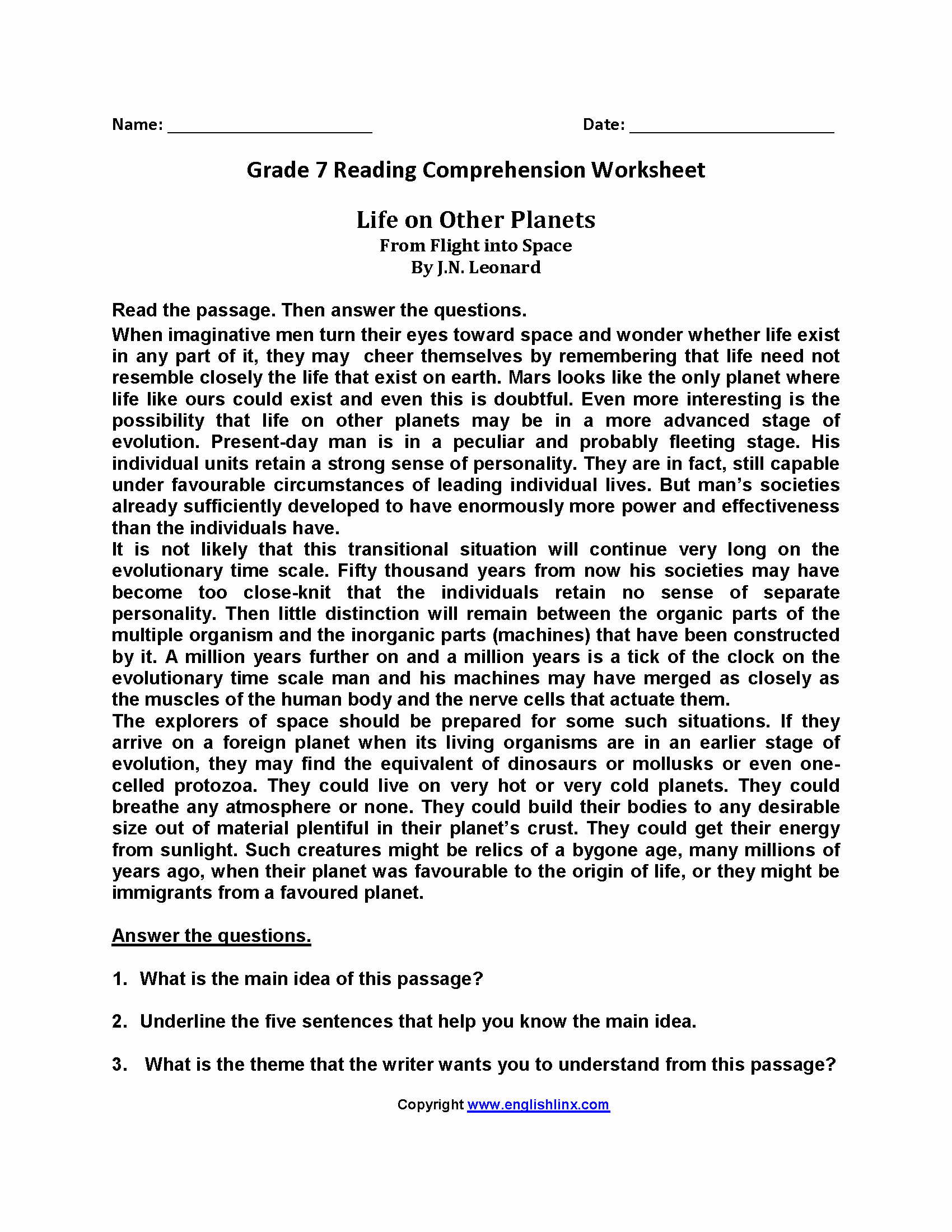 7th Grade Grammar Worksheets Pdf Fresh Prehension Passages for Grade 7 Pdf Favorite Worksheet