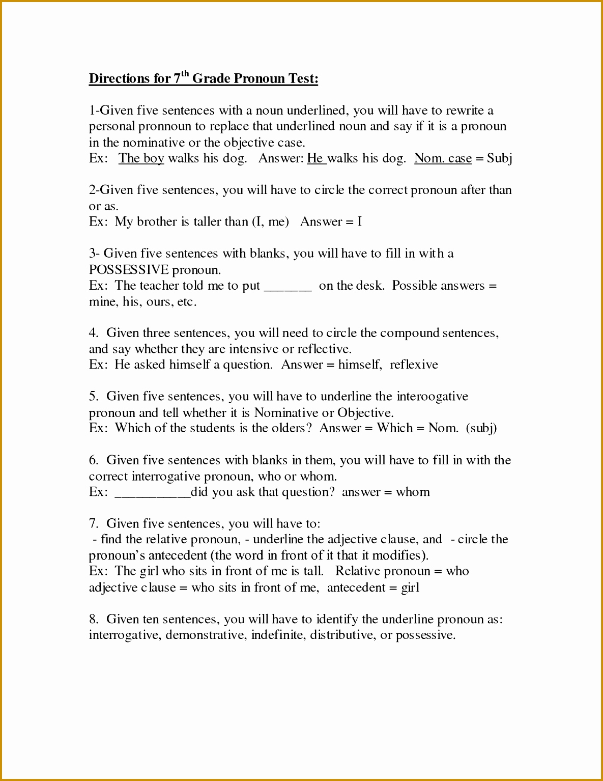 7th Grade Grammar Worksheets Pdf Inspirational 3 Noun Worksheets