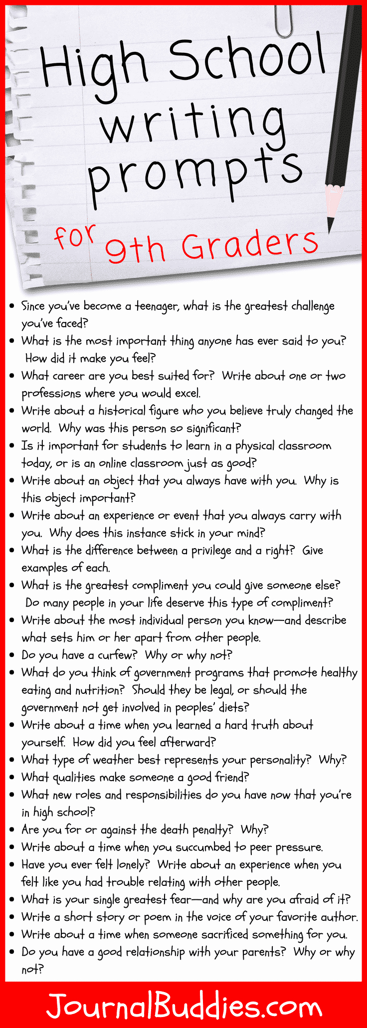 9th Grade Writing Worksheets Awesome 31 High School Writing Prompts for 9th Graders