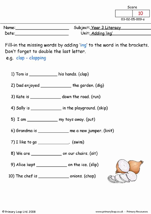 Adding Ed and Ing Worksheets Best Of Adding Ing Worksheets