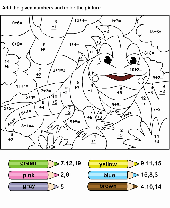 Addition Coloring Worksheets for Kindergarten Best Of Coloring Pages Color by Number Addition for Kindergarten