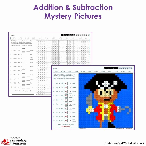 Addition Mystery Picture Worksheets Best Of 3rd Grade Addition and Subtraction Mystery Picture