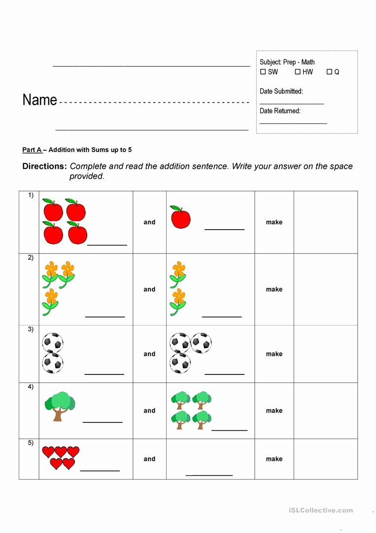 Addition Worksheets with Pictures Best Of Addition Worksheets English Esl Worksheets for Distance