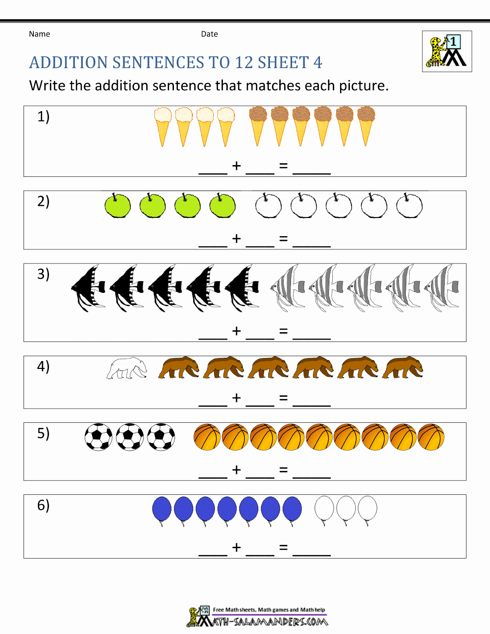 Addition Worksheets with Pictures Best Of First Grade Addition Worksheets