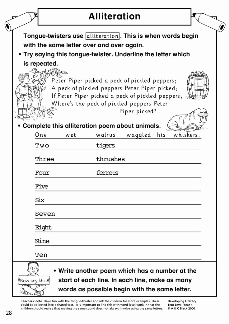 Alliteration Worksheets 4th Grade Fresh Pin by Angela Carmona On 4th Grade