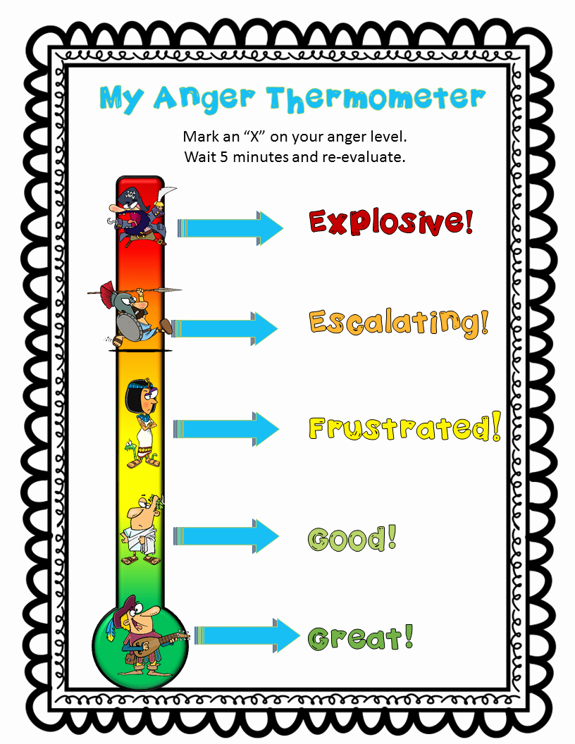 Anger Thermometer Free Printable Printable World Holiday