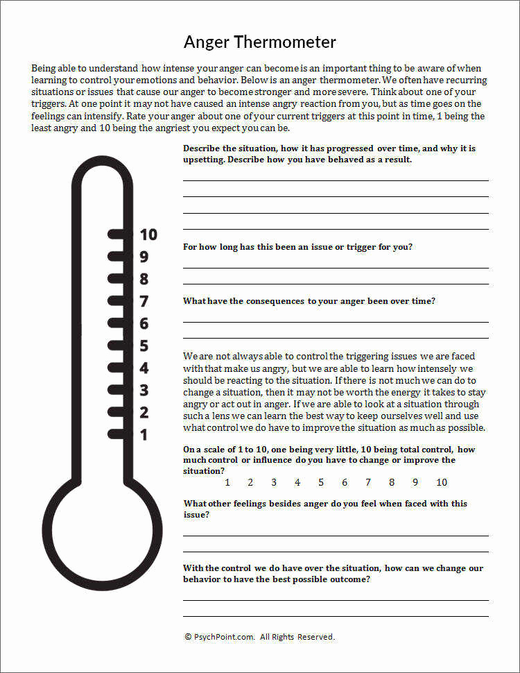 Anger thermometer Worksheet Luxury thermometer Worksheets