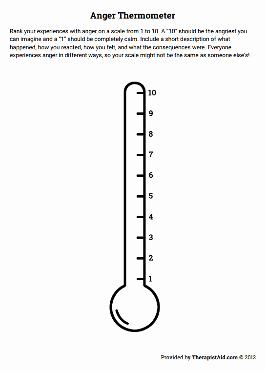 Anger thermometer Worksheet New Pin On Special Needs