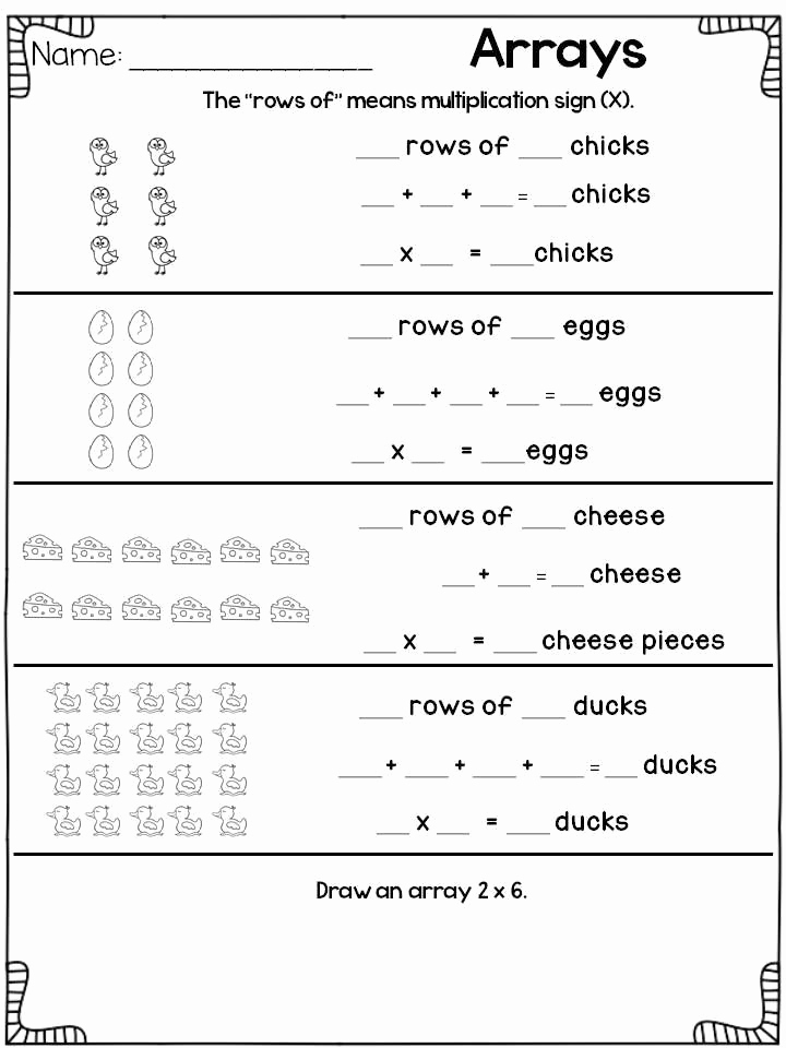 Arrays Worksheets Grade 2 Unique Repeated Addition Arrays 2nd Grade Worksheets