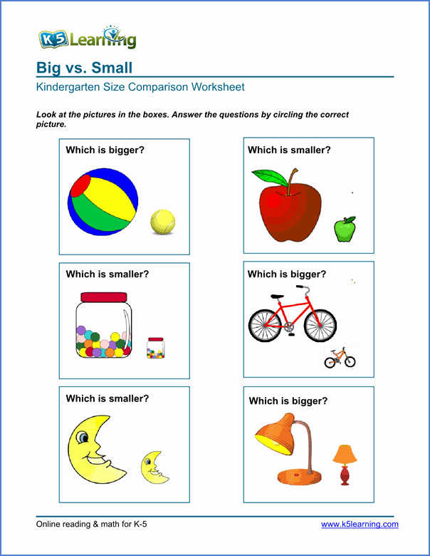 Big Vs Little Worksheets Elegant Kindergarten Size Parison Worksheet