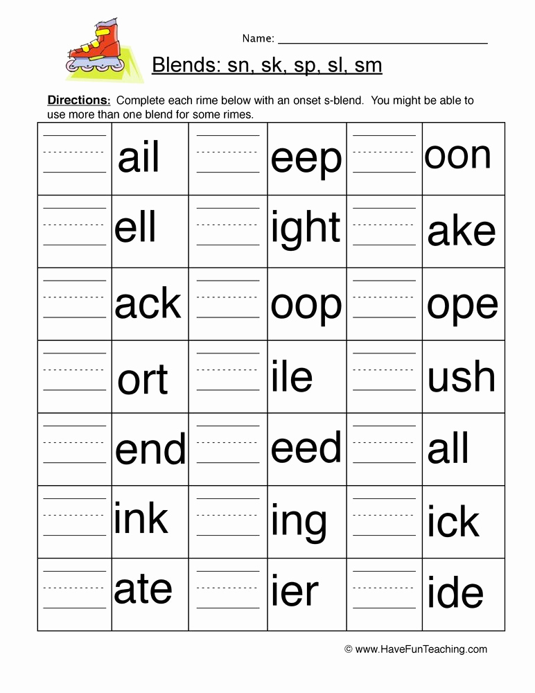 Blends Worksheet for First Grade Awesome Teaching Blends to First Grade