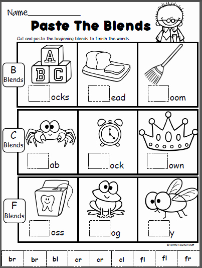 Blends Worksheet for First Grade Beautiful Beginning Blends Worksheet