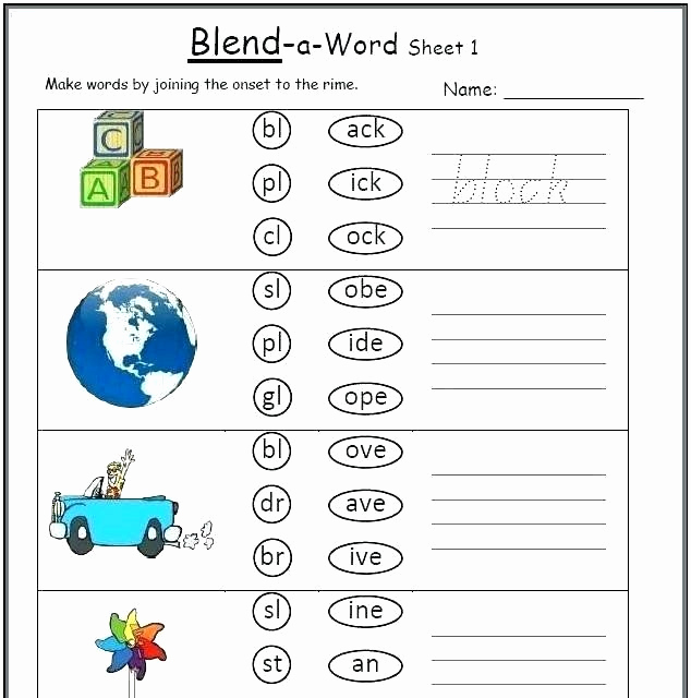 Blends Worksheet for First Grade Best Of Blends Worksheets for 1st Grade Blending Worksheets for