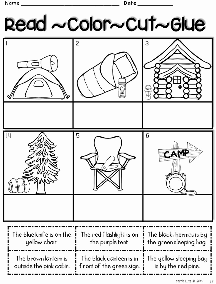 Camping themed Worksheets Lovely Camping theme Activities Camping Worksheets