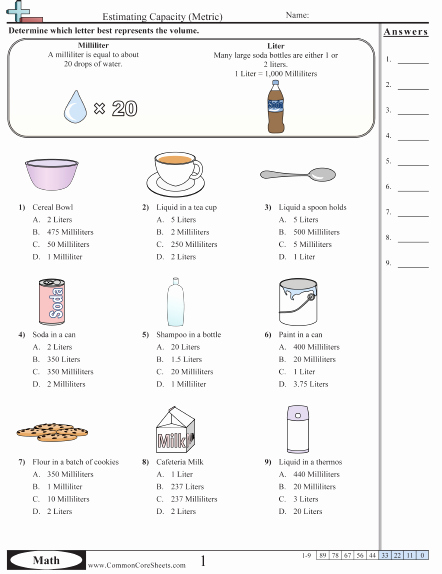 Capacity Worksheets 3rd Grade Beautiful 3 2 Worksheets with Images