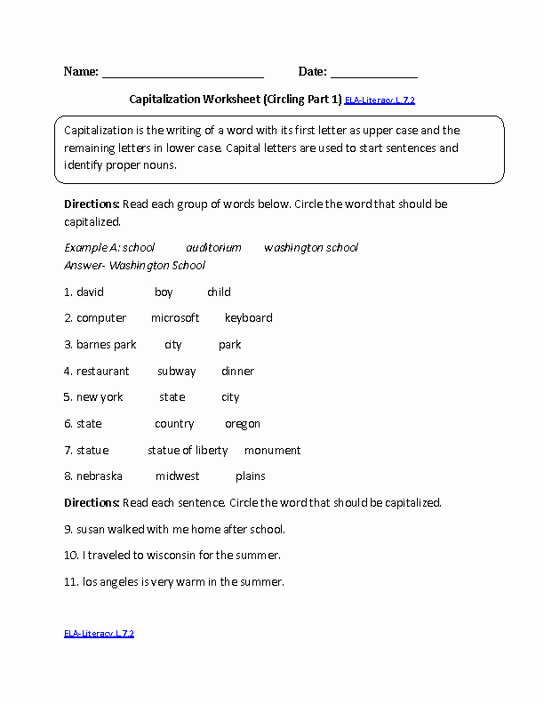 Capitalization Worksheet Middle School Lovely 15 Best Of Punctuation Worksheets Middle School