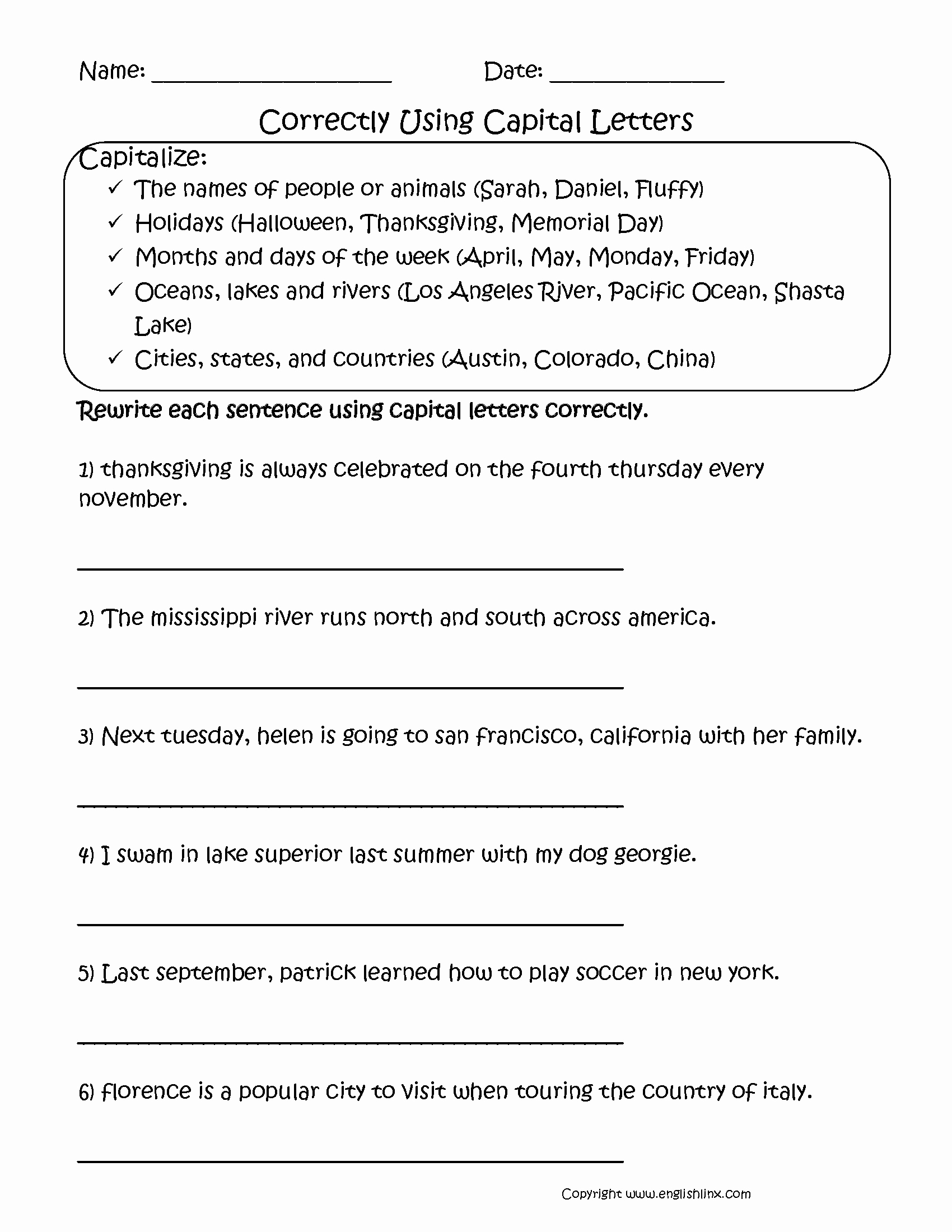 Capitalization Worksheets for 2nd Grade Awesome Capitalization Worksheets 2nd Grade — Excelguider