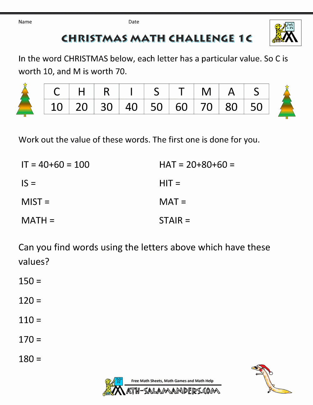 Challenge Math Worksheets Best Of Christmas Math Worksheets Harder