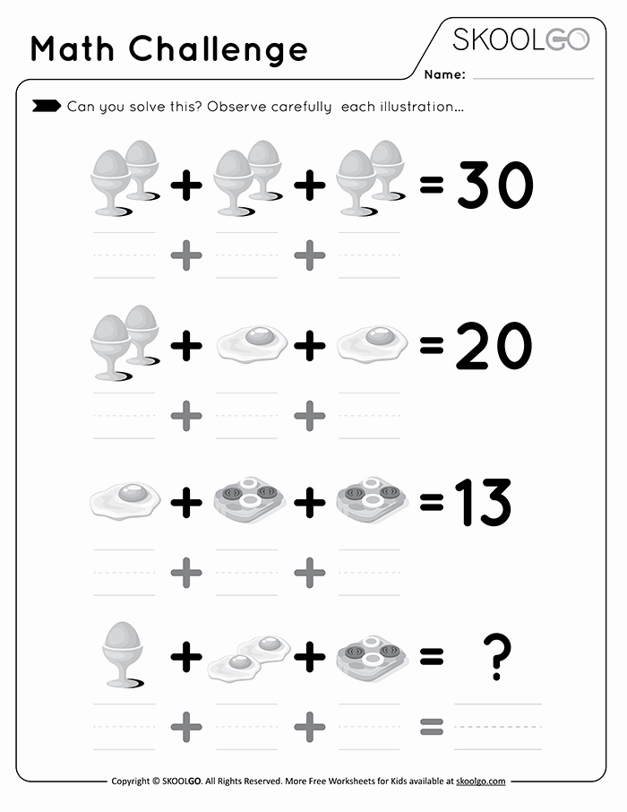 Challenge Math Worksheets Luxury Math Challenge 1 Worksheet by Skoolgo