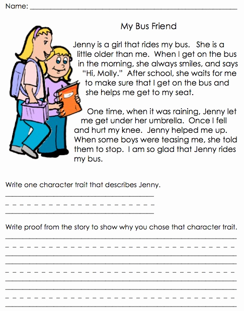 Character Traits Worksheet 2nd Grade Lovely 2nd Grade Character Traits Worksheets
