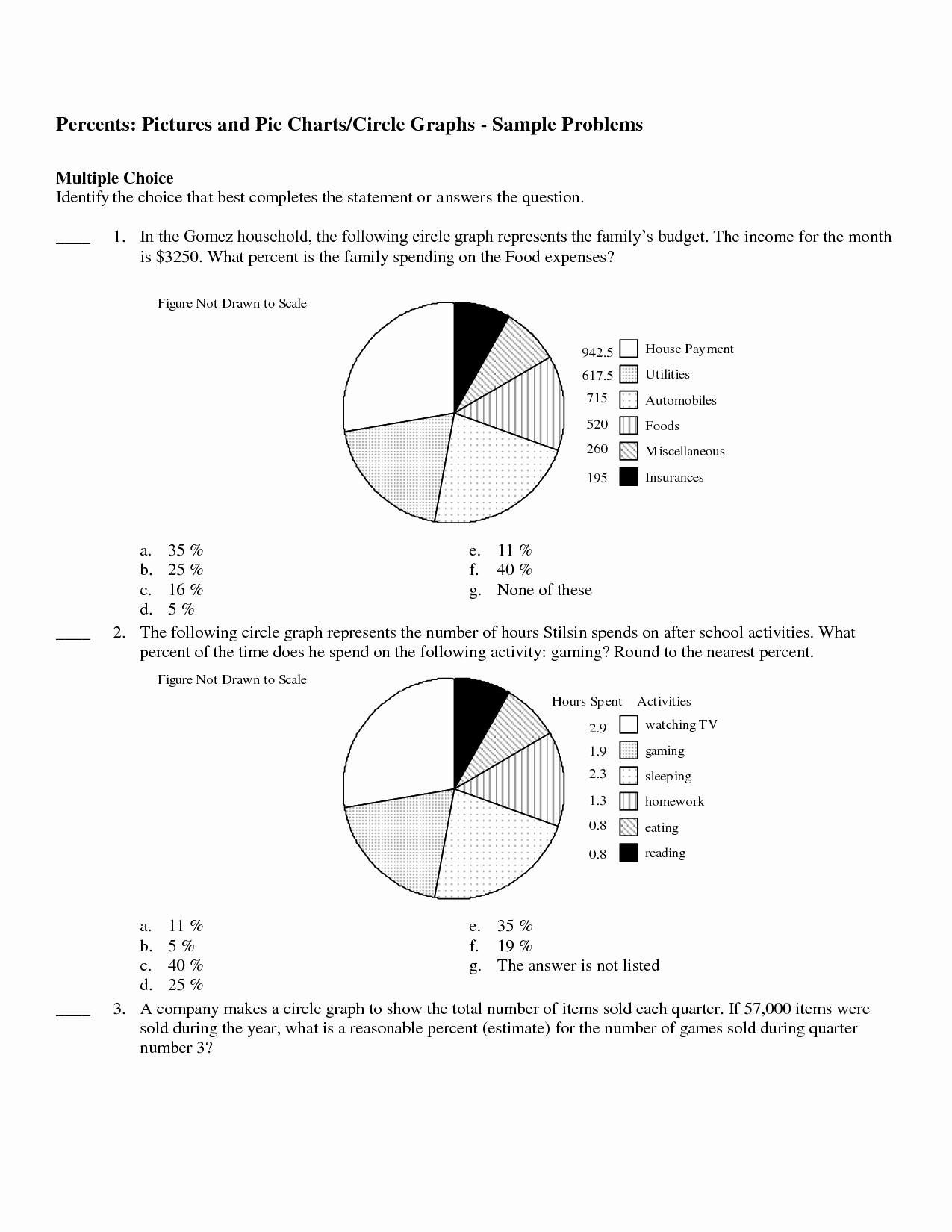 Circle Graphs Worksheets 7th Grade New 7 Best Of Percent Circle Worksheets Circle Graph