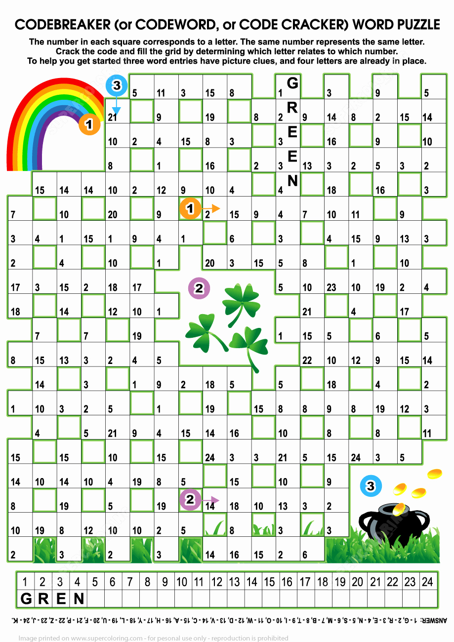 Code Breaker Worksheet Best Of St Patricks Day Codebreaker Word Puzzle