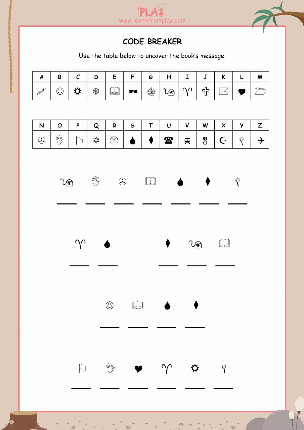Practice 30 Simply Code Breaker Worksheet Simple Template Design